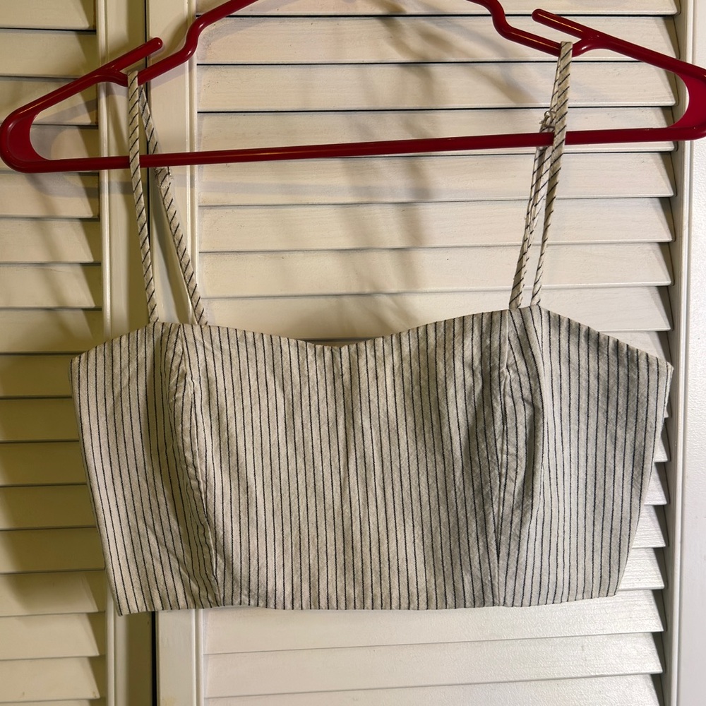 John Galt Striped Cropped Tank